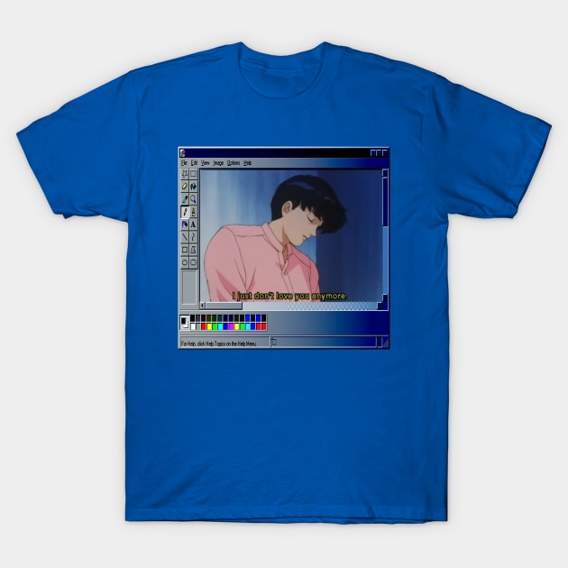 SAD COMPUTER VAPORWAVE SAD JAPANESE ANIME AESTHETIC T-Shirt by Poser_Boy